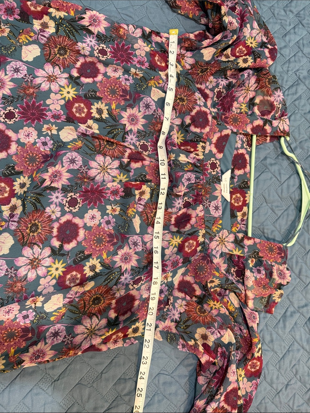 LC Lauren Conrad Floral Tunic Top in Pink, Blue, Burgundy - Picture 4 of 5